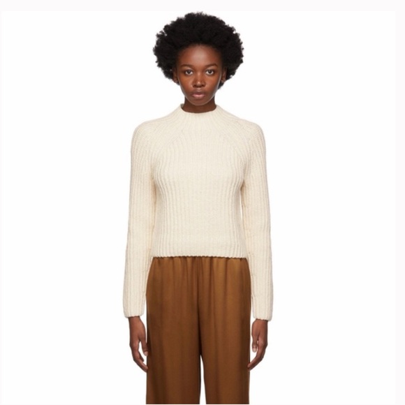 Vince Sweaters - Vince Off-White Raglan Sleeve Mock Neck Sweater